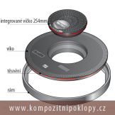 kompozitn poklop kruhov svtlost 610mm s integrovanm inspeknm vkem, tda zaten B125 vodotsn, pachotsn nabz firma KRAFT Servis s.r.o., www.kompozitnipoklopy.cz