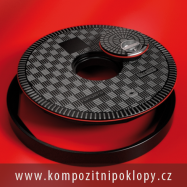 kompozitn poklop kruhov svtlost 900mm s integrovanm inspeknm vkem, tda zaten B125, vodotsn, pachotsn nabz firma KRAFT Servis s.r.o., www.kompozitnipoklopy.cz