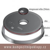 kompozitn poklop kruhov svtlost 900mm s integrovanm inspeknm vkem, tda zaten B125 vodotsn, pachotsn nabz firma KRAFT Servis s.r.o., www.kompozitnipoklopy.cz