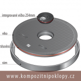 kompozitn poklop kruhov svtlost 1020mm s integrovanm inspeknm vkem, tda zaten B125 vodotsn, pachotsn nabz firma KRAFT Servis s.r.o., www.kompozitnipoklopy.cz