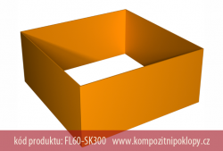 tvercov kompozitn vnec typ FL60-SK300 uren k rmu poklopu FL60, JS600x600mm, www.kompozitnipoklopy.cz - KRAFT Servis s.r.o.