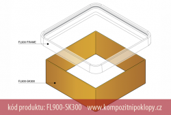 tvercov kompozitn vnec typ FL900-SK300 je uren k rmu poklopu FL900, JS900x900mm, vka 270mm, dodv KRAFT Servis s.r.o.